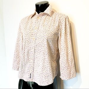 12. RALPH LAUREN Cream Floral Button Up Cotton Blouse